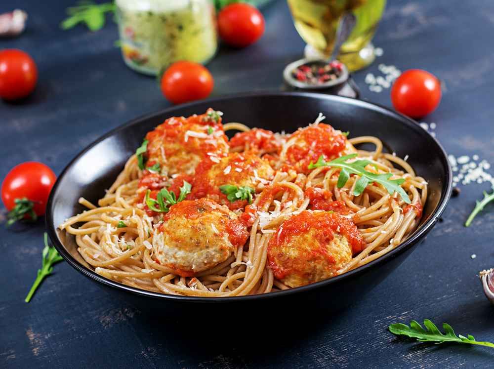 Spaghetti Squash with Turkey Meatball